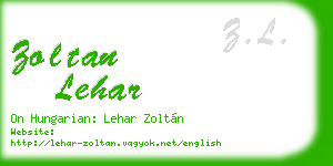 zoltan lehar business card